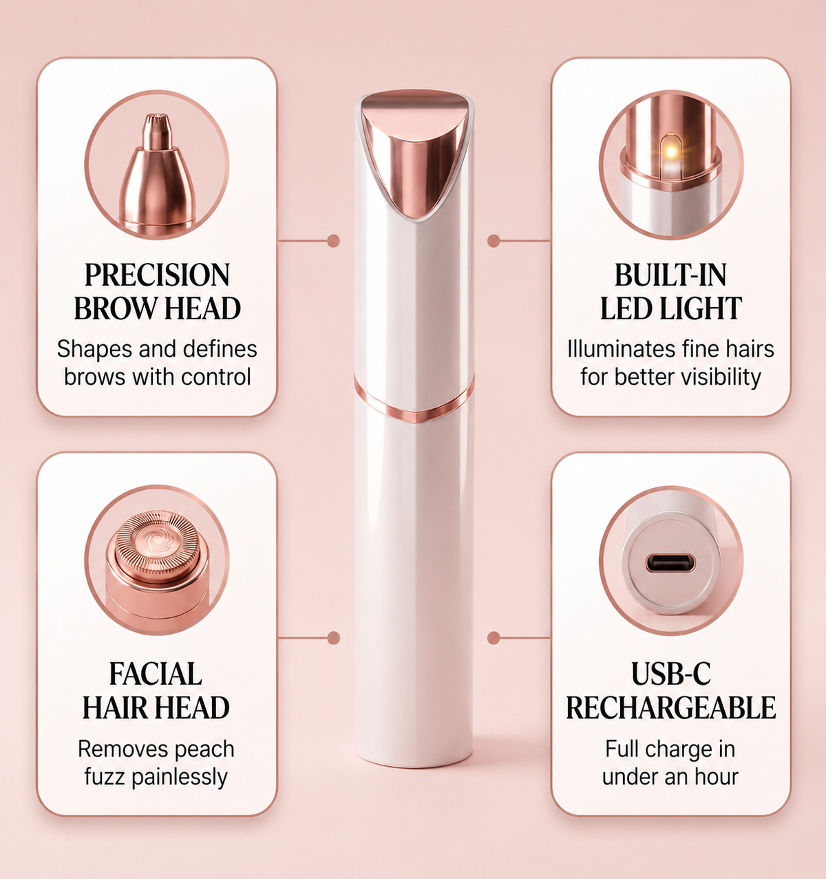 2 In 1 Facial & Eyebrow Hair Trimmer